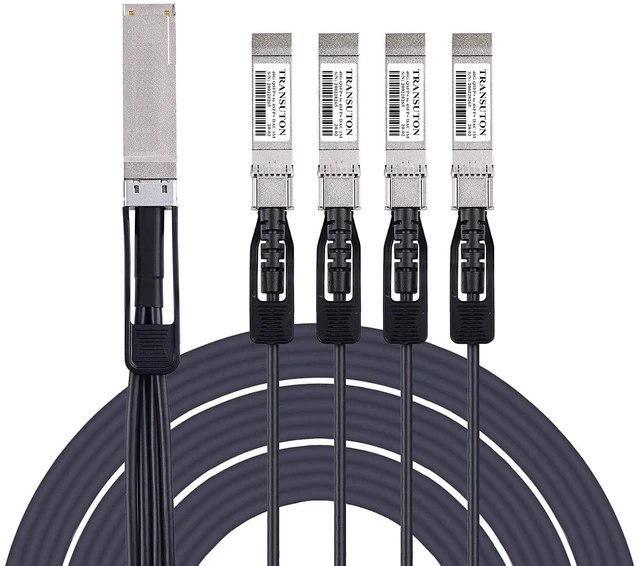 Alt view image 2 of 5 - 40G QSFP+ to 4xSFP+ Breakout Twinax Cable