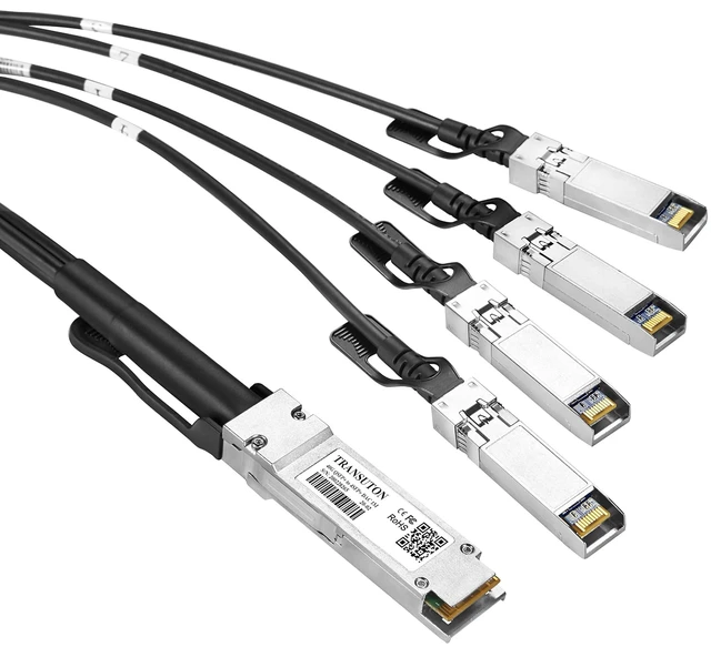 Alt view image 3 of 5 - 40G QSFP+ to 4xSFP+ Breakout Twinax Cable