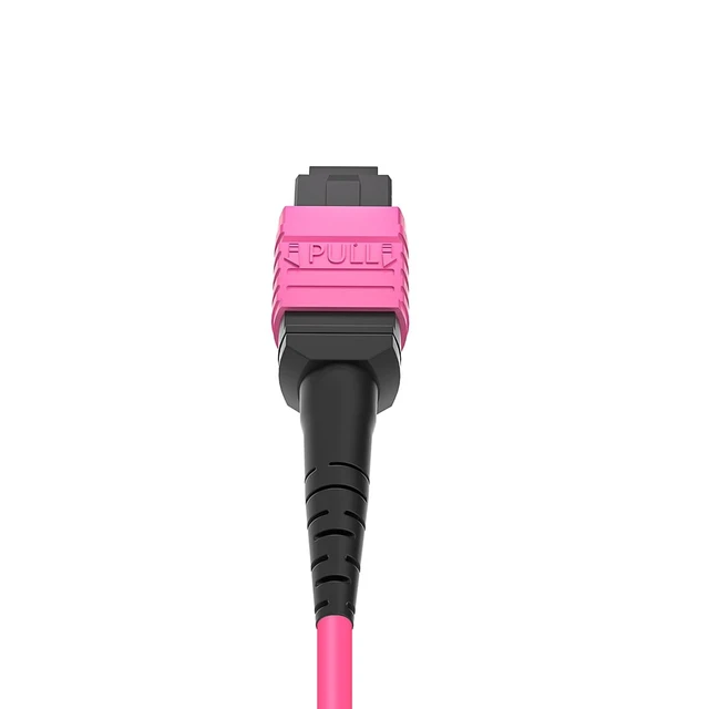Alt view image 3 of 6 - OPFI® MPO Cable, Female to Female, 12 Fibers, Multimode-OM4, Magenta. MTP Compatible. (Type B, 10m/33ft)