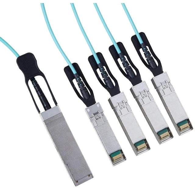 Alt view image 3 of 3 - 40G QSFP+ to 4xSFP+ Breakout Active Optical Cable(10M/33ft)