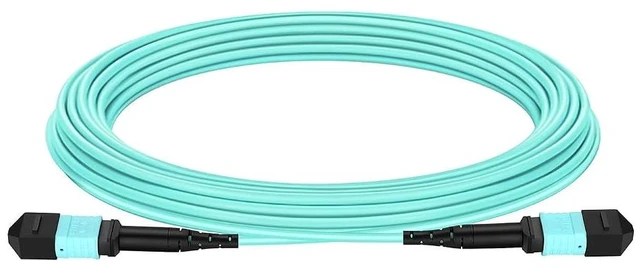 Main image of MPO to MPO Fiber Optic Cable 15m/50ft,Om3 Multimode Fiber Optic Internet Cable Lszh Jacket 50/125 Fiber Optic Patch Cable,Female to Female Type B 12Core Fiber Optic Cable for Qsfp+Qsfp28 Transceiver
