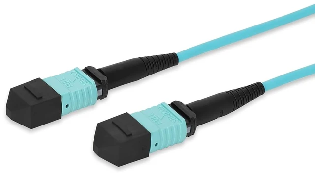 Alt view image 4 of 5 - MPO to MPO Fiber Optic Cable 15m/50ft,Om3 Multimode Fiber Optic Internet Cable Lszh Jacket 50/125 Fiber Optic Patch Cable,Female to Female Type B 12Core Fiber Optic Cable for Qsfp+Qsfp28 Transceiver