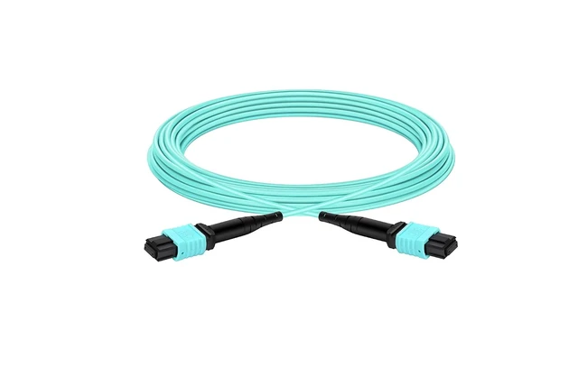 Alt view image 2 of 5 - MPO to MPO Fiber Optic Cable 15m/50ft,Om3 Multimode Fiber Optic Internet Cable Lszh Jacket 50/125 Fiber Optic Patch Cable,Female to Female Type B 12Core Fiber Optic Cable for Qsfp+Qsfp28 Transceiver