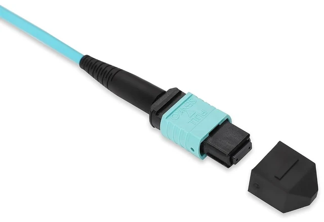 Alt view image 5 of 5 - MPO to MPO Fiber Optic Cable 15m/50ft,Om3 Multimode Fiber Optic Internet Cable Lszh Jacket 50/125 Fiber Optic Patch Cable,Female to Female Type B 12Core Fiber Optic Cable for Qsfp+Qsfp28 Transceiver