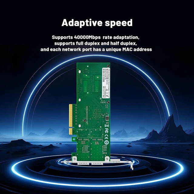 Alt view image 5 of 7 - 40Gb Dual QSFP+ Network Card with XL710-QDA2 Chip,2 Optical Ports Network Interface Card,PCIE X8 NIC for Data Center,High Performance Computing