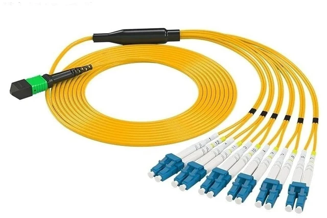 Alt view image 2 of 5 - 12 Core MPO/APC to LC UPC Fiber Patch Cord, SM, Type B, QSFP(5m)