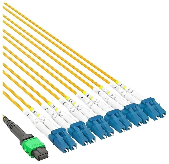 Alt view image 4 of 5 - 12 Core MPO/APC to LC UPC Fiber Patch Cord, SM, Type B, QSFP(5m)