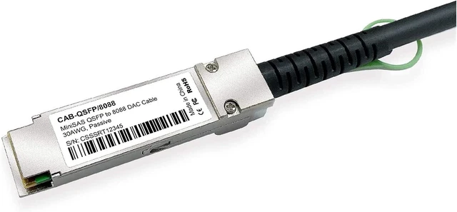 Alt view image 4 of 6 - Compatible with QSFP (SFF-8436) to MiniSAS (SFF-8088) DDR Hybrid SAS Cable, 100-Ohm, 0.5-m(1.65ft)