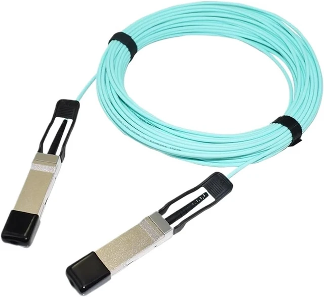 Alt view image 3 of 6 - 40G QSFP+ 20M Aqua Color OM3 QSFP+ to QSFP+ OM3 20M Active Optical Cable (Color : 1 pc)