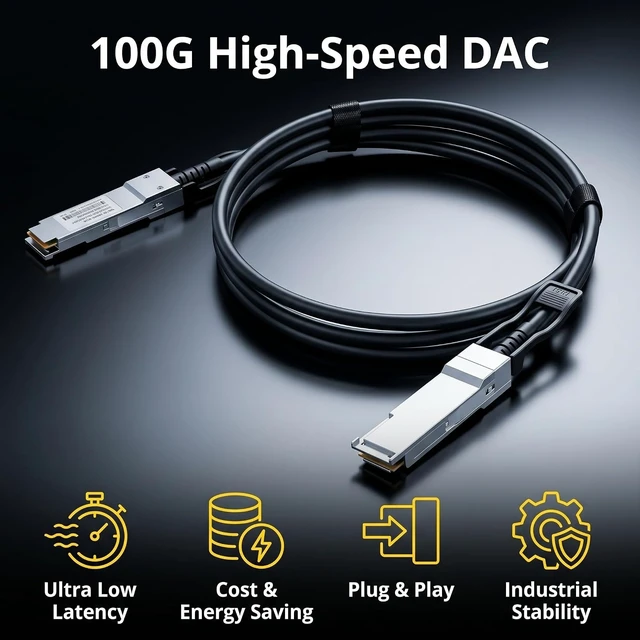 Alt view image 2 of 6 - 100GbE QSFP28 Cable-100GBASE-CR4 Passive Direct Attach Copper Cable(6.6ft)