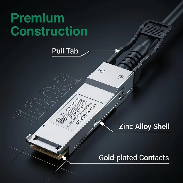 Alt view image 5 of 6 - 100GbE QSFP28 Cable-100GBASE-CR4 Passive Direct Attach Copper Cable(6.6ft)