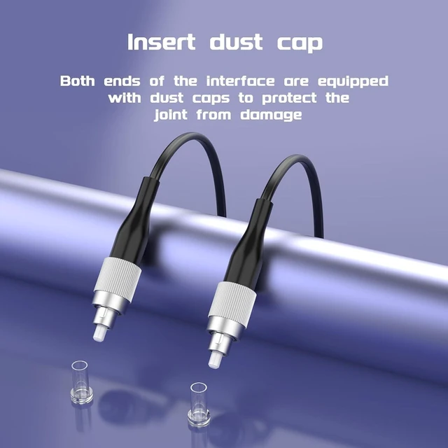 Alt view image 6 of 7 - Outdoor Armored Fiber Optic Cable (114ft/35Meters) FC/UPC to FC/UPC SingleMode Simplex Jumper Optical Patch Cord 9/125um Fiber Optic Internet Cable TPU Black