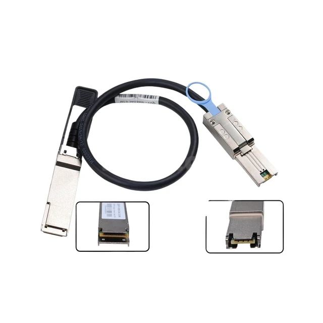 Alt view image 5 of 5 - MI-NSAS HD SFF-8088 to QSFP SFF-8436 SAS Cable NetApp DS2246 DS4243 DS4246 0.5M