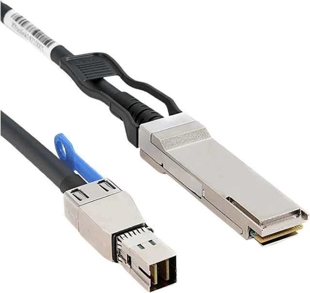 Alt view image 3 of 6 - ZHANGLH 1.0M External mi ni S*A*S HD SFF-8644 to QSFP SFF-8436 Copper Passive Cable for NetApp