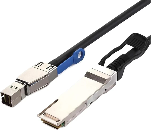 Alt view image 5 of 6 - ZHANGLH 1.0M External mi ni S*A*S HD SFF-8644 to QSFP SFF-8436 Copper Passive Cable for NetApp