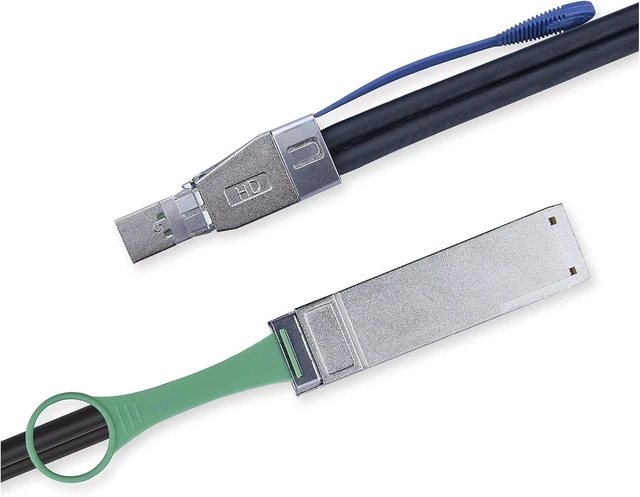 Main image of Compatible with External M~ni SAS HD SFF-8644 to QSFP(SFF-8436) Hybrid SAS Cable, 30AWG, 100-Ohm, 1-m(3.3ft)