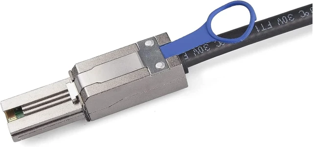 Alt view image 3 of 6 - Compatible with QSFP (SFF-8436) to MiniSAS (SFF-8088) DDR Hybrid SAS Cable, 100-Ohm, 1.5-m