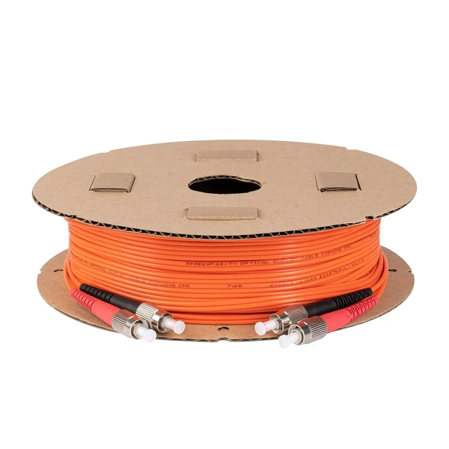 Alt view image 4 of 5 - SpeedyFiberTX 1-Pack 6 Meter FC to FC Fiber Optic Patch Cable, Red and Black Boots, Corning InfiniCor Multimode OM1 62.5/125um Optical Fiber, Duplex Orange Riser OFNR Cable Jacket