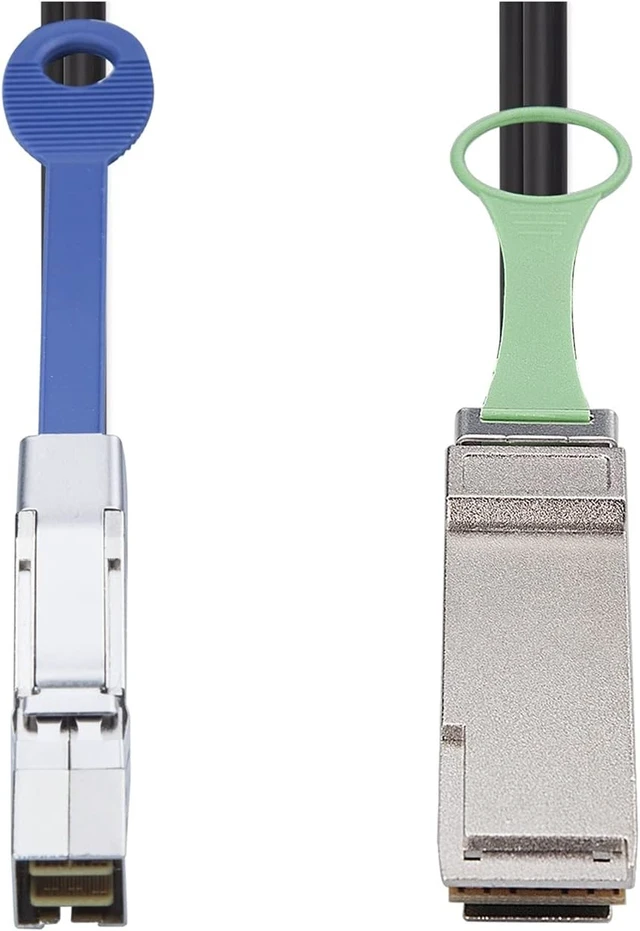 Alt view image 3 of 6 - Compatible with External M~ni SAS HD SFF-8644 to QSFP(SFF-8436) Hybrid SAS Cable, 30AWG, 100-Ohm, 1-m(3.3ft)