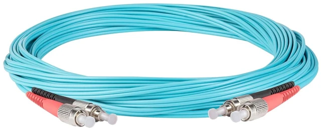 Alt view image 3 of 5 - SpeedyFiberTX 2-Pack 2.5 Meter FC to FC Fiber Optic Patch Cable, Red and Black Boots, Corning ClearCurve Multimode OM4 50/125um Optical Fiber, Duplex Aqua Riser OFNR Cable Jacket