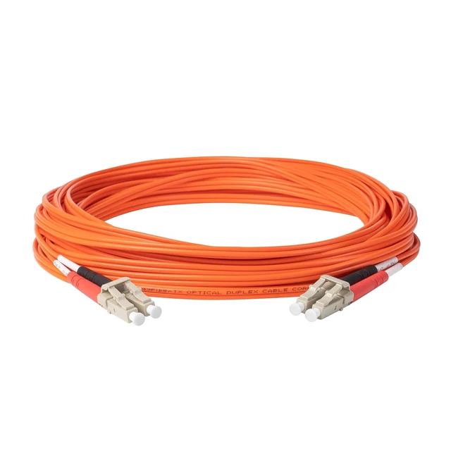 Alt view image 3 of 5 - SpeedyFiberTX 1-Pack 35 Meter LC to LC Fiber Optic Patch Cable, Red and Black Boots, Corning InfiniCor Multimode OM1 62.5/125um Optical Fiber, Duplex Orange Riser OFNR Cable Jacket