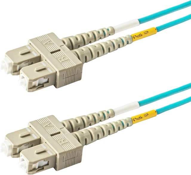 Main image of SpeedyFiberTX - 1-Pack 80 Meter Multimode OM3 Duplex SC to SC Fiber Patch Cable, Corning OM3 ClearCurve 50/125 Optical Fiber, Fire Retardant Plenum Cable Jacket