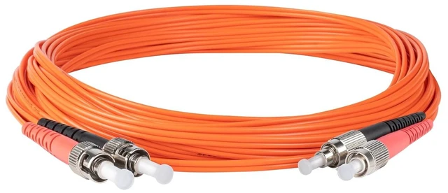 Alt view image 3 of 5 - SpeedyFiberTX 12-Pack 0.5 Meter ST to FC Fiber Optic Patch Cable, Red and Black Boots, Corning InfiniCor Multimode OM1 62.5/125um Optical Fiber, Duplex Orange Riser OFNR Cable Jacket