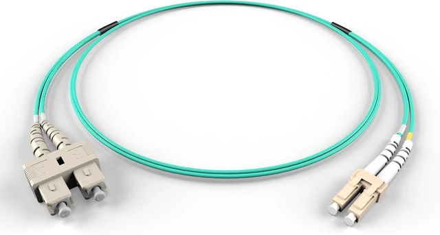 Main image of FiberCablesDirect LC-SC OM4 Fiber Patch Cable - 10Gb Duplex 50/125µm, 100M