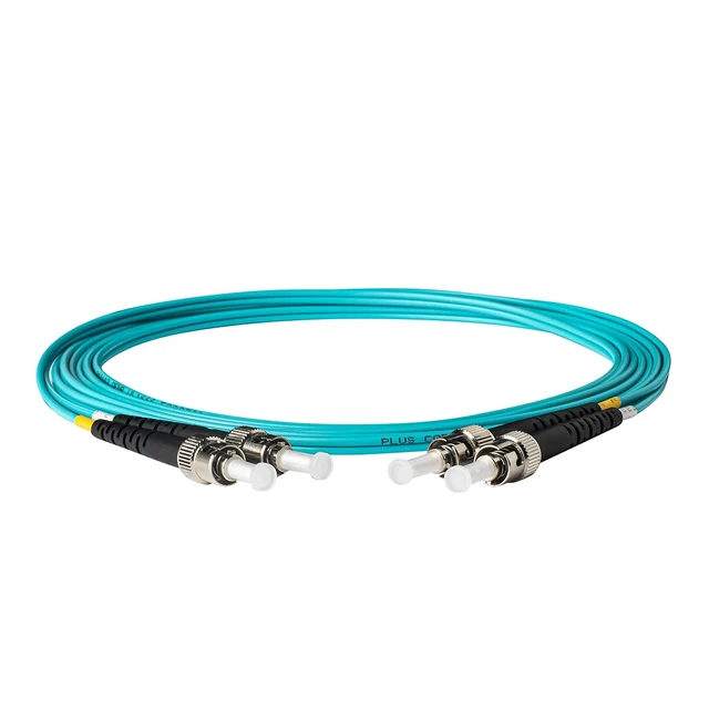Alt view image 2 of 4 - SpeedyFiberTX - 12-Pack 3 Meter Multimode OM3 Duplex ST to ST Fiber Patch Cable, Corning OM3 ClearCurve 50/125 Optical Fiber, Aqua Riser OFNR Cable Jacket