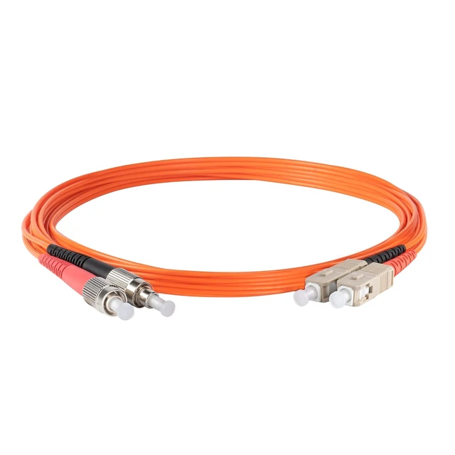 Alt view image 2 of 5 - SpeedyFiberTX 2-Pack 12 Feet FC to SC Fiber Optic Patch Cable, Red and Black Boots, Corning InfiniCor Multimode OM1 62.5/125um Optical Fiber, Duplex Orange Riser OFNR Cable Jacket