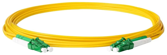 Alt view image 2 of 5 - SpeedyFiberTX 4-Pack 5 Meter LC/A to LC/A Fiber Optic Patch Cable, Green and White Boots, Corning SMF-28 Ultra Single-Mode 9/125um Optical Fiber, Duplex Yellow Riser OFNR Cable Jacket