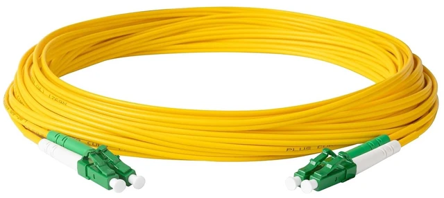 Alt view image 3 of 5 - SpeedyFiberTX 4-Pack 5 Meter LC/A to LC/A Fiber Optic Patch Cable, Green and White Boots, Corning SMF-28 Ultra Single-Mode 9/125um Optical Fiber, Duplex Yellow Riser OFNR Cable Jacket