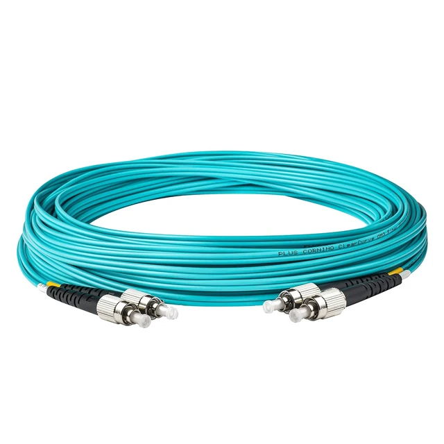 Alt view image 3 of 4 - SpeedyFiberTX - 4-Pack 1 Meter Multimode OM3 Duplex FC to FC Fiber Patch Cable, Corning OM3 ClearCurve 50/125 Optical Fiber, Aqua Riser OFNR Cable Jacket