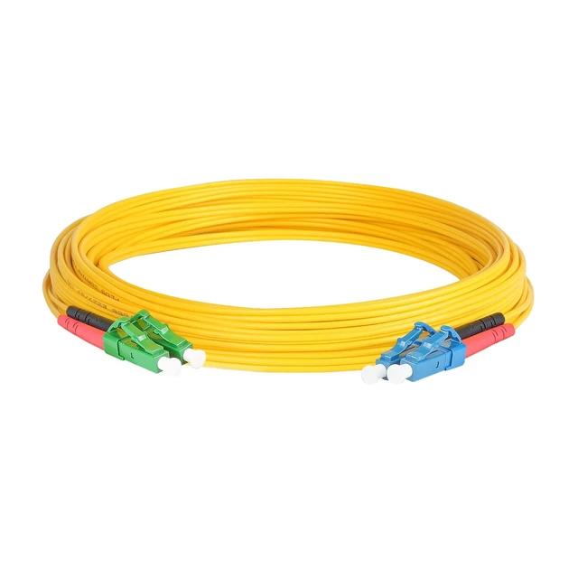Alt view image 3 of 5 - SpeedyFiberTX 4-Pack 7 Meter LC/U to LC/A Fiber Optic Patch Cable, Red and Black Boots, Corning SMF-28 Ultra Single-Mode 9/125um Optical Fiber, Duplex Yellow Riser OFNR Cable Jacket