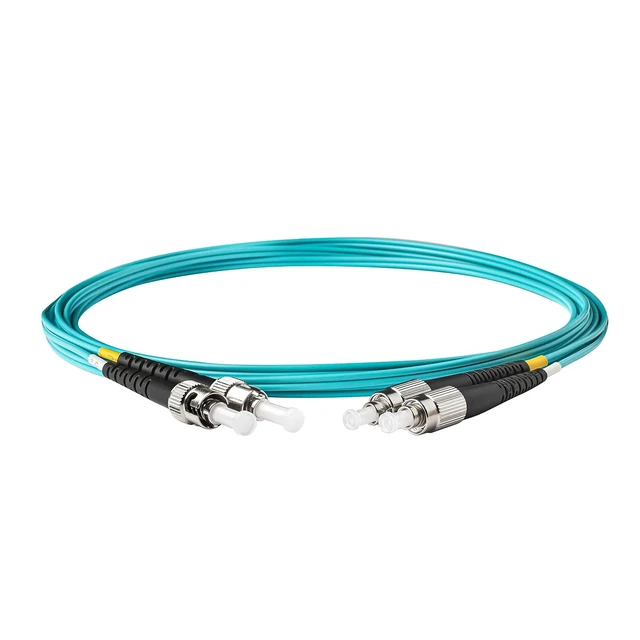 Alt view image 2 of 4 - SpeedyFiberTX - 6-Pack 4 Meter Multimode OM3 Duplex ST to FC Fiber Patch Cable, Corning OM3 ClearCurve 50/125 Optical Fiber, Aqua Riser OFNR Cable Jacket