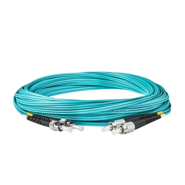 Alt view image 3 of 4 - SpeedyFiberTX - 6-Pack 4 Meter Multimode OM3 Duplex ST to FC Fiber Patch Cable, Corning OM3 ClearCurve 50/125 Optical Fiber, Aqua Riser OFNR Cable Jacket