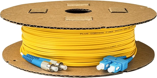 Alt view image 5 of 6 - SpeedyFiberTX - 2-Pack 100 Feet Singlemode Duplex FC/U to SC/U Fiber Patch Cable, Corning SMF-28® 9/125um Ultra Optical Fiber, OS1/OS2 Compatible, Yellow Riser OFNR Cable Jacket