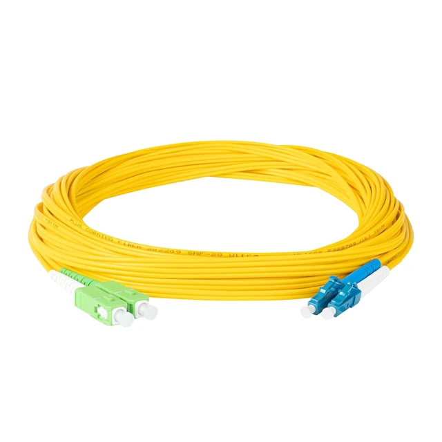 Alt view image 3 of 5 - SpeedyFiberTX 4-Pack 50 Meter LC/U to SC/A Fiber Optic Patch Cable, Green, Blue, and White Boots, Corning SMF-28 Ultra Single-Mode 9/125um Optical Fiber, Duplex Yellow Riser OFNR Cable Jacket