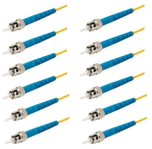 Main image of SpeedyFiberTX 6-Pack 250 Feet ST/UPC to ST/UPC 3.0mm Simplex Yellow Riser OFNR Fiber Patch Cable, Corning SMF-28 Singlemode 9/125um OS1/OS2 Compatible Ultra Optical Fiber