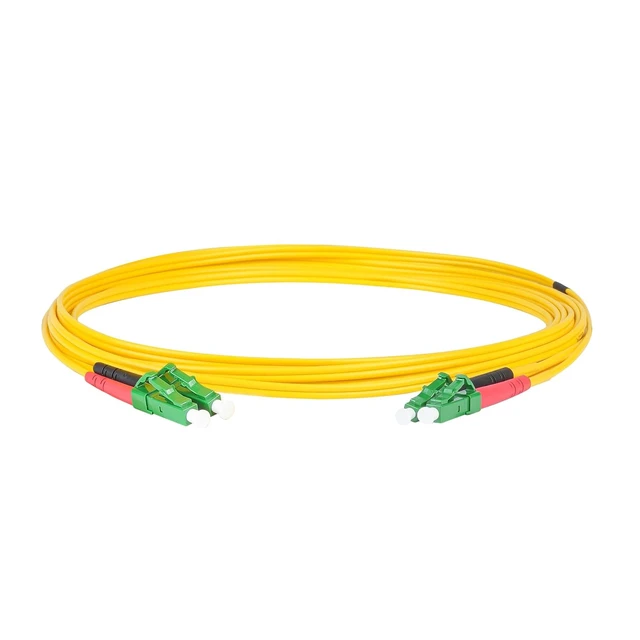 Alt view image 2 of 5 - SpeedyFiberTX 12-Pack 8 Meter LC/A to LC/A Fiber Optic Patch Cable, Red and Black Boots, Corning SMF-28 Ultra Single-Mode 9/125um Optical Fiber, Duplex Yellow Riser OFNR Cable Jacket