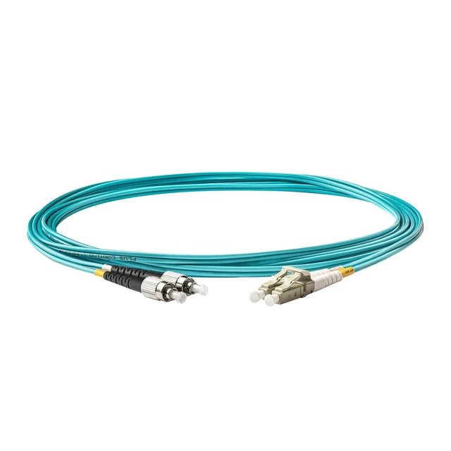Alt view image 2 of 5 - SpeedyFiberTX - 1-Pack 300 Feet Multimode OM3 Duplex FC to LC Fiber Patch Cable, Corning OM3 ClearCurve 50/125 Optical Fiber, Aqua Riser OFNR Cable Jacket