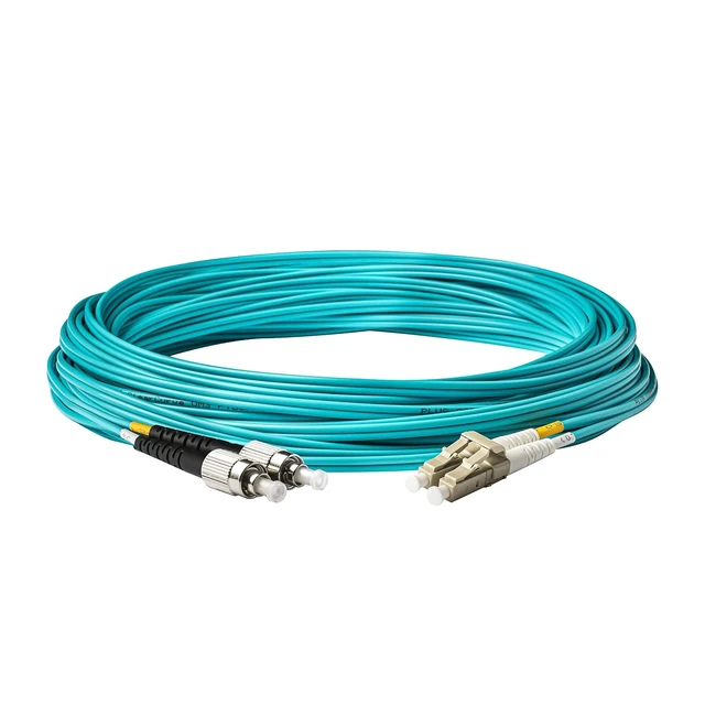 Alt view image 3 of 5 - SpeedyFiberTX - 1-Pack 300 Feet Multimode OM3 Duplex FC to LC Fiber Patch Cable, Corning OM3 ClearCurve 50/125 Optical Fiber, Aqua Riser OFNR Cable Jacket