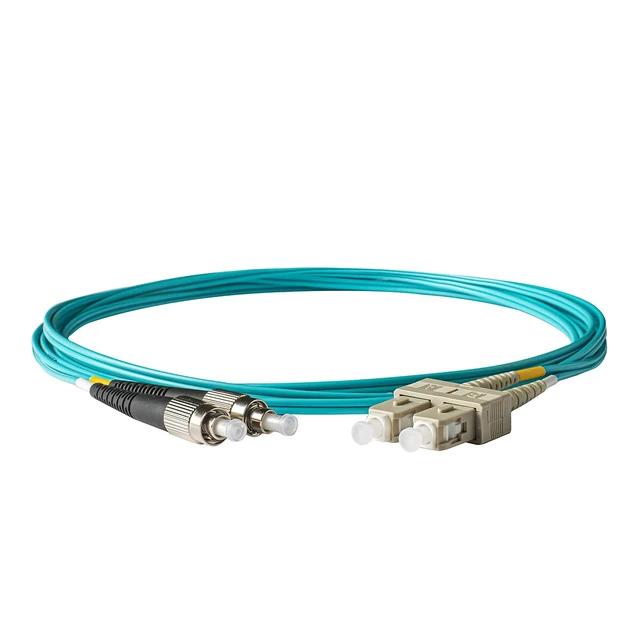 Alt view image 2 of 5 - SpeedyFiberTX - 1-Pack 80 Meter Multimode OM3 Duplex FC to SC Fiber Patch Cable, Corning OM3 ClearCurve 50/125 Optical Fiber, Aqua Riser OFNR Cable Jacket