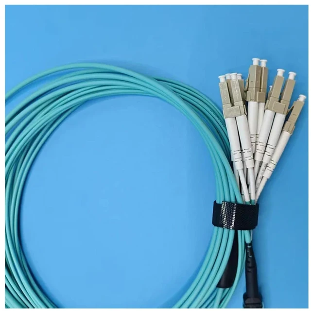 Alt view image 3 of 6 - 8-Core MPO-LC Breakout Cable Type B, OM4 Multimode, LSZH Aqua 2.0mm,