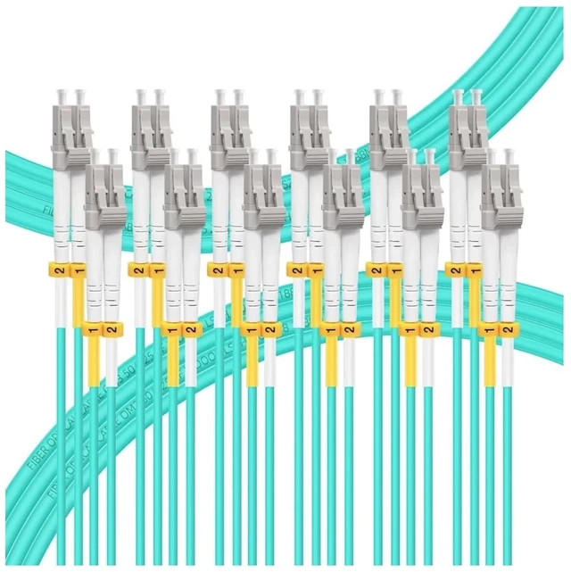 Alt view image 4 of 6 - 8-Core MPO-LC Breakout Cable Type B, OM4 Multimode, LSZH Aqua 2.0mm,