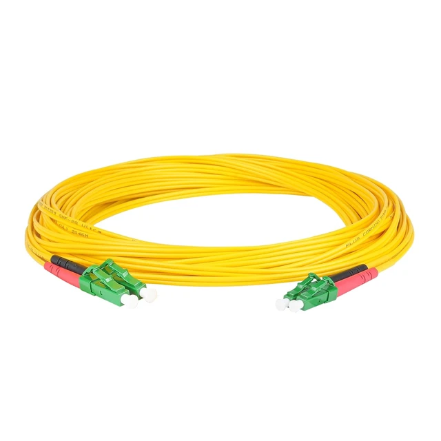 Alt view image 3 of 5 - SpeedyFiberTX 12-Pack 8 Meter LC/A to LC/A Fiber Optic Patch Cable, Red and Black Boots, Corning SMF-28 Ultra Single-Mode 9/125um Optical Fiber, Duplex Yellow Riser OFNR Cable Jacket