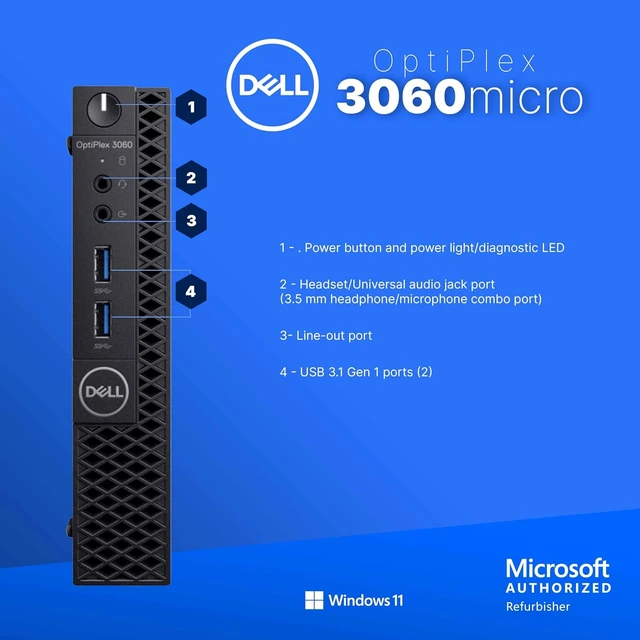 Alt view image 2 of 5 - Dell OptiPlex 3060 Compact Work PC
