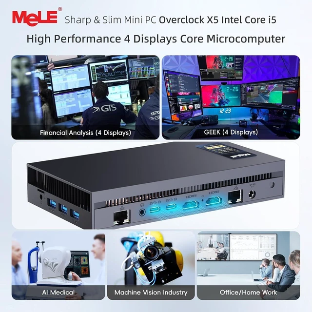 Alt view image 6 of 7 - MeLE Overclock X5 Mini PC i5-1235U 16GB DDR4 512GB SSD Dual LAN 1GbE+2.5GbE