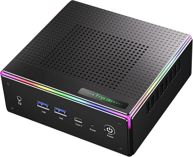 Main image of Trycoo HA-4 Mini Gaming PC, AMD Ryzen 7 Mini PC Ryzen 7 7840HS Processor (up to 5.1GHz), DDR5-5600 32GB RAM 1TB PCIe4.0 SSD, 2.5Gbps LAN/Wi-Fi6/BT5.2, USB-C and RGB