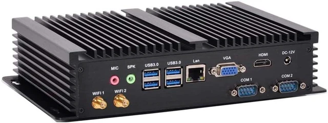 Alt view image 4 of 4 - PARTAKER Windows 10 Industrial PC, Fanless Mini Desktop Computer with Intel Core Quad Core CPU i7 8550U 8565U, 16GB RAM, 240GB SSD,1TB HDD,1xNICs, 4xUSB 3.0, 2xCOM RS232, HDMI,VGA,Wi-Fi